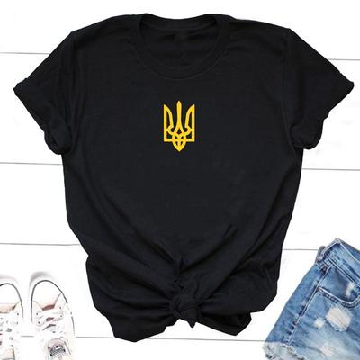 Украина Веселый Принт Женская Мужская Хлопковая Футболка Превосходного Качества Летняя Свободная Y2K Для Пары Расслабленная Личность Хип-Хоп Топ Футболка