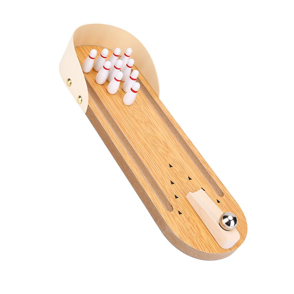 Table Mini Bowling Game Set Wooden Desktop Decoration Children Toys