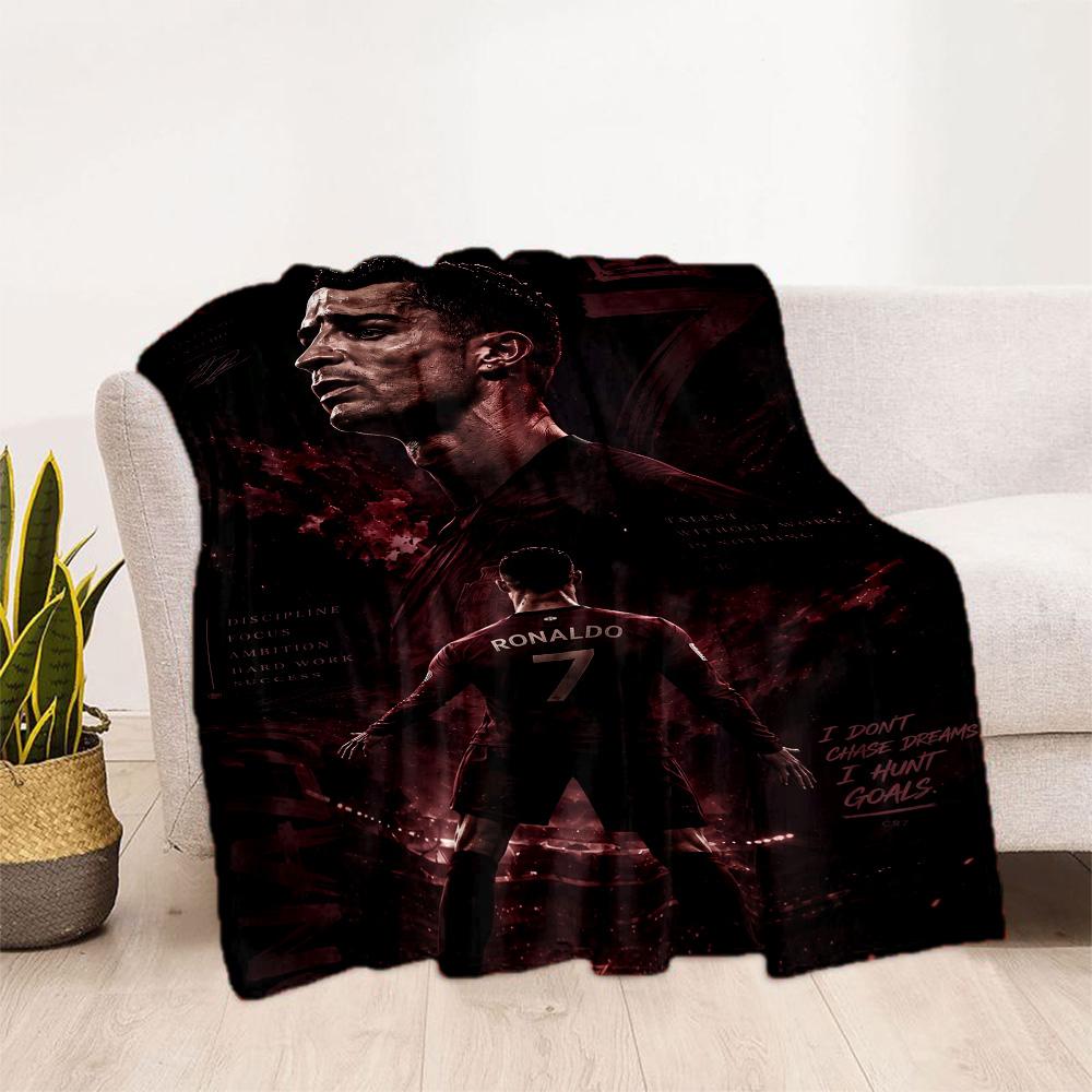 Ronaldo's Legacy Football Blanket Ultra-Soft Suitable for Chair Seaside Bed for All Seasons Digital Print Unique Gift for Family and Friends Camping