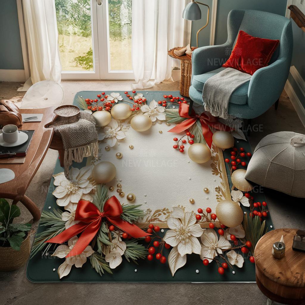 Ковер у входа в дом Домашний коврик у двери Гостиная Ванная Комната Ноги ванная комната Нескользящие коврики с водопоглощением для ванной Счастливого Рождества зима