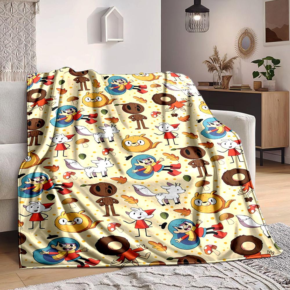 1Pc Autumnal Animal Adventures Blanket Soft And Comfortable Casual Warm Camping Travel Christmas Halloween Xmas Gift M924267