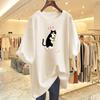 Pure Cotton White Cat Print T-shirt Short-sleeved Women's Summer New Loose Top Bottoming Shirt