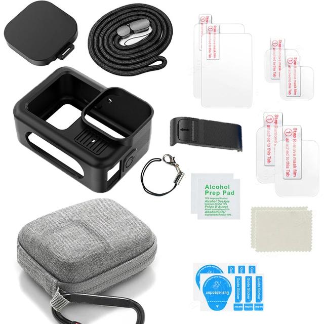 For Gopro Hero 13 Black Accessories Case Protective Housing Shell Protector Rubber Silicone + Lens Cap Strap For Go pro Hero13