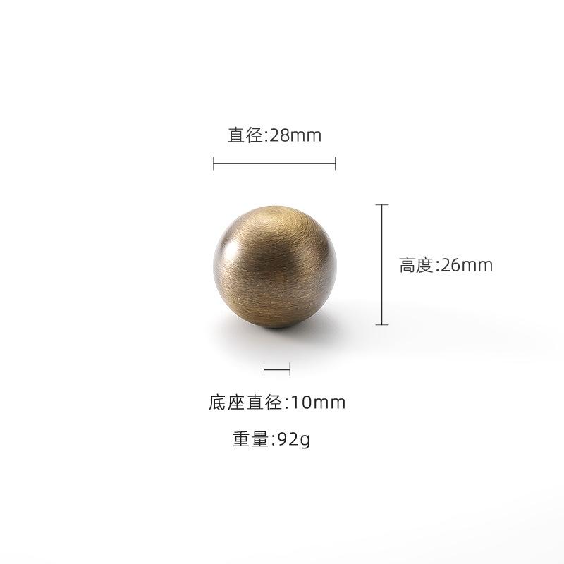 French Style Wardrobe Copper Handle Round Ball Konb Nordic Modern Drawer Bar Pull Cabinet Door Handle Kitchen Brass Handle