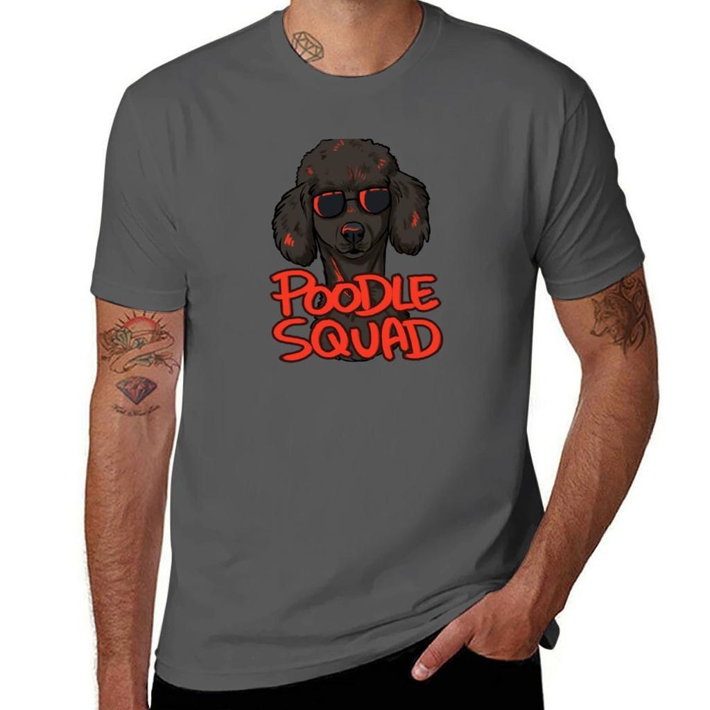 Black Poodle Squad Tshirt Fashion Letter Print Tshirt