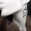 Vintage Gothic Court Tassel Dangle Earrings Silver Color Goth Punk Aesthetic Fashion Jewelry Accessory