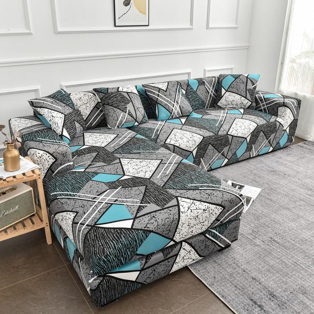 New Style Printed L Shape Sofa Covers For Living Room Sofa Protector Anti -Dust Elastic Stretch Covers For Corner Sofa Cover