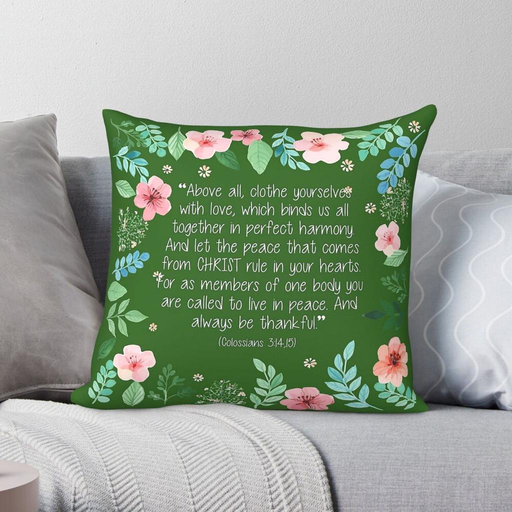 Love Peace Harmony Colossians Pillowcase Polyester Linen Velvet Creative Zip Decor Throw Pillow Case Home Cushion Case x