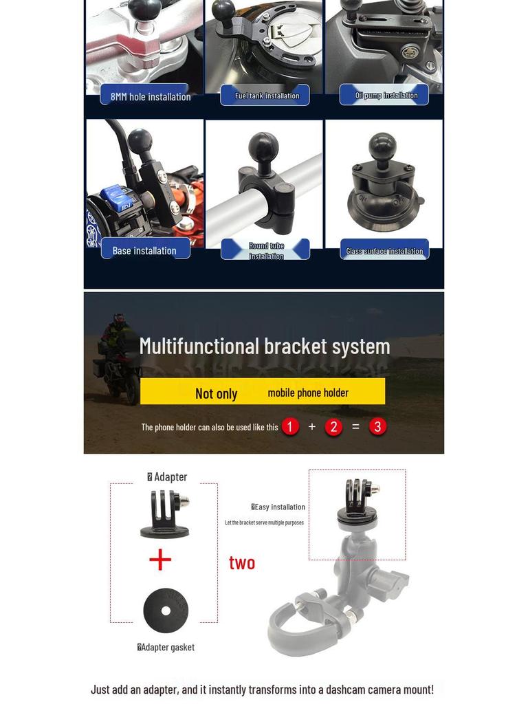 Rechargeable Motorcycle & Bicycle Phone Camera Holder