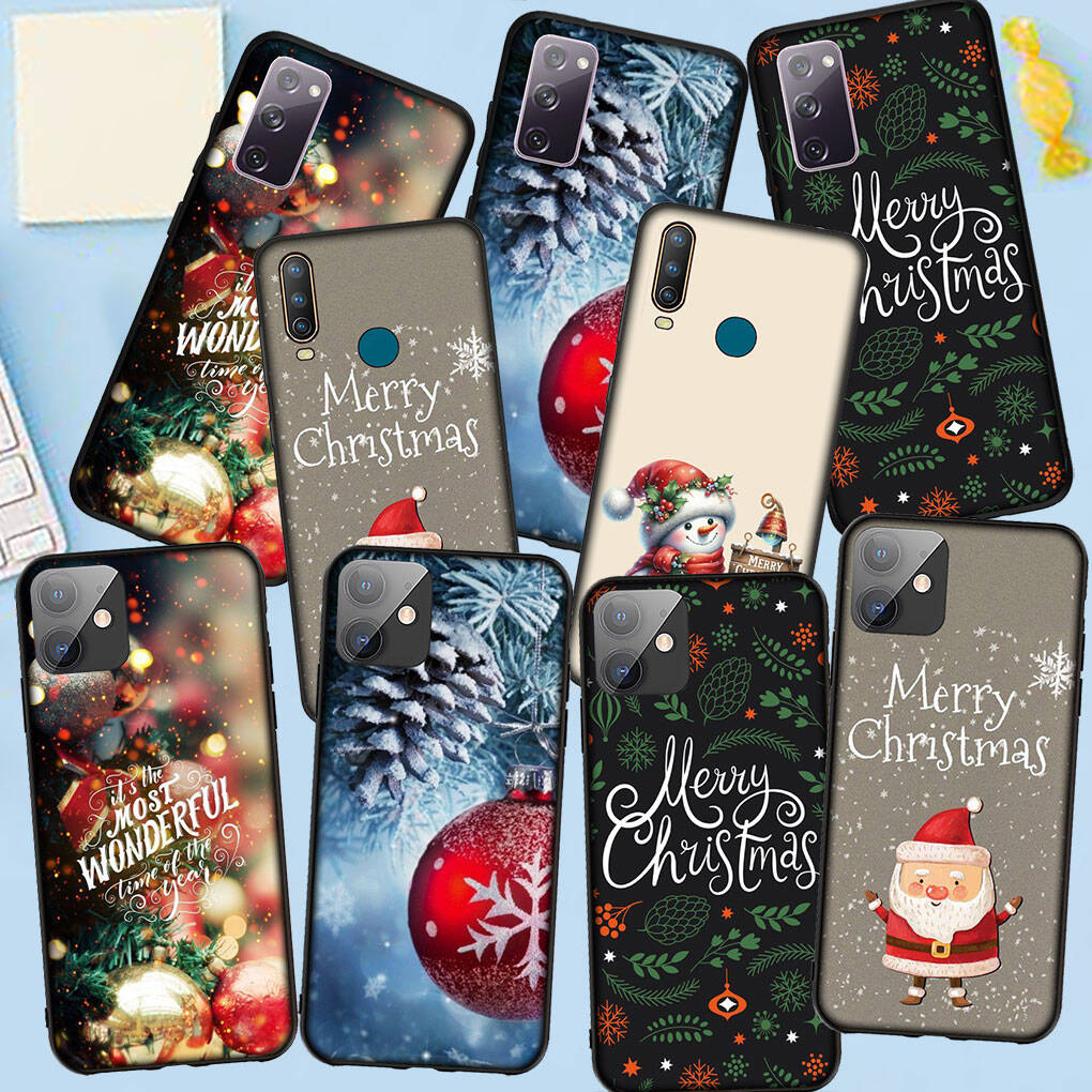 Phone Case for iPhone 17 16 15 Plus Huawei P30 P20 Lite Redmi Note 14 12 11 13 Pro Max OPPO A60 A80 A40 A18 A38 A54 Snowman Merry Christmas Tree Cover