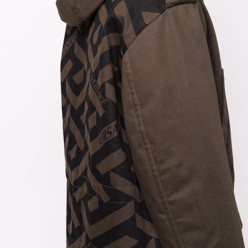 VERSACE Coats Men's Brown Hooded Moderate 10025071-A01845-1K250