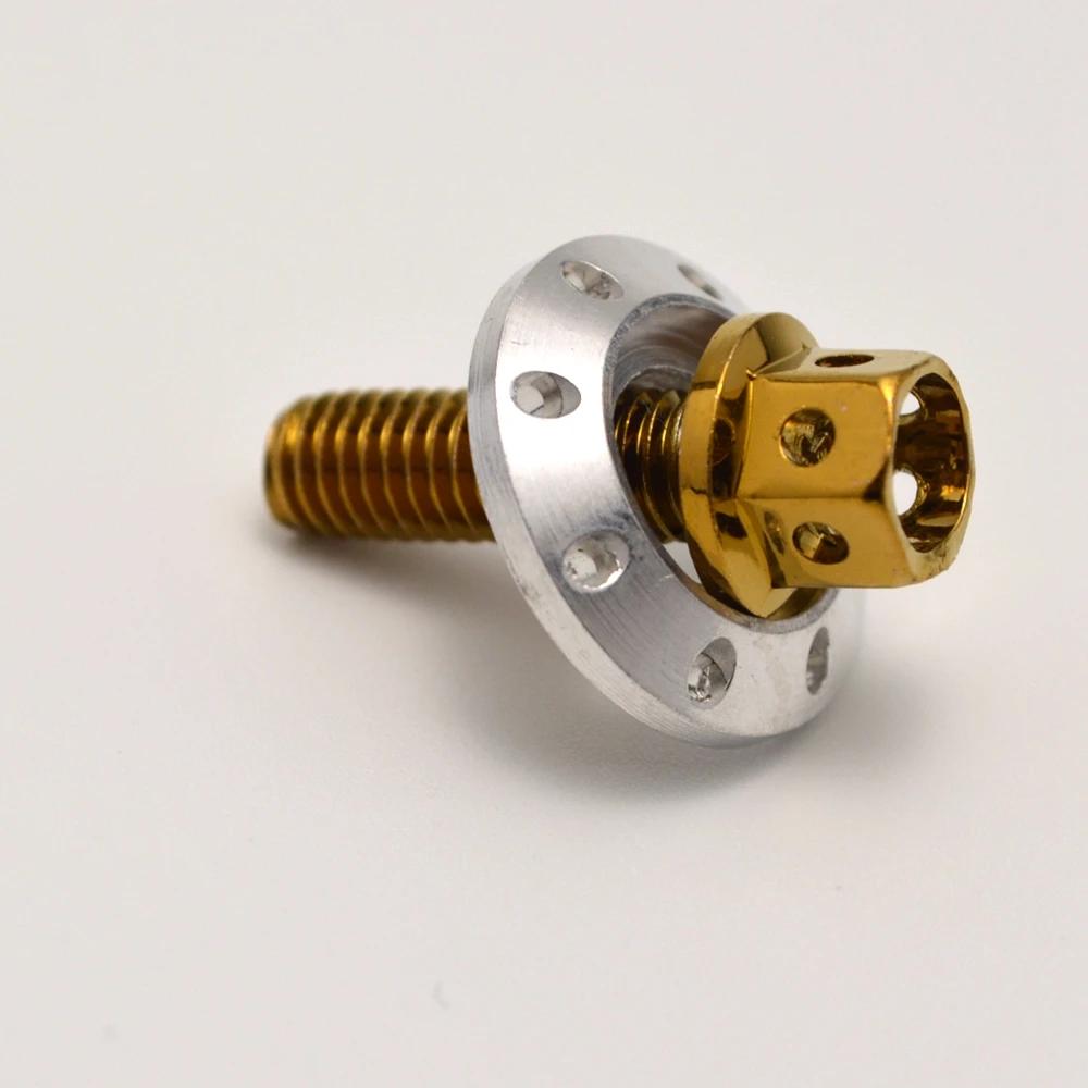 Motorcycle Electric Car Modified Fender Screw Flat Fork Stainless Steel Color Screw M6 Outer Hexagon Flange Cap Pad