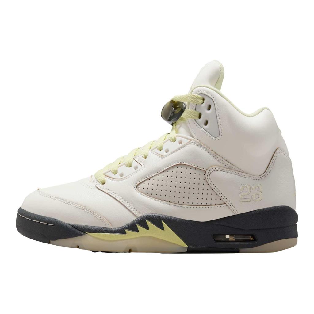 Женские кроссовки Air Jordan 5 Retro Luminous Green Кремовые Парусиновые Антрацитовые IM7592-130