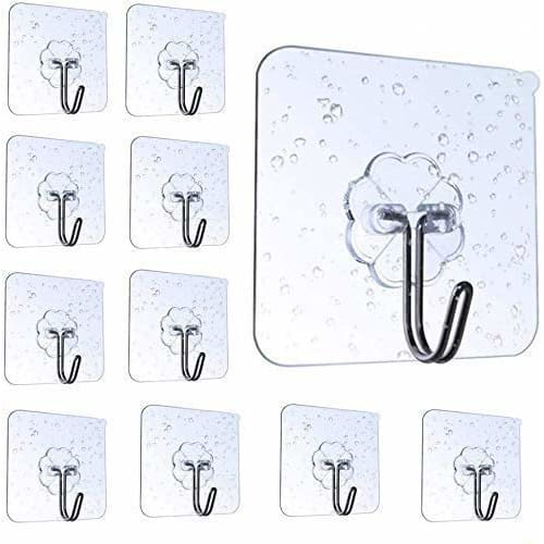 Strong Adhesive Wall Hooks, No Drilling Required - YOKELLMUX Wall Hooks, Self-Adhesive, 20kg Weight Capacity, No Drilling, No Damage, No Marks, Waterp