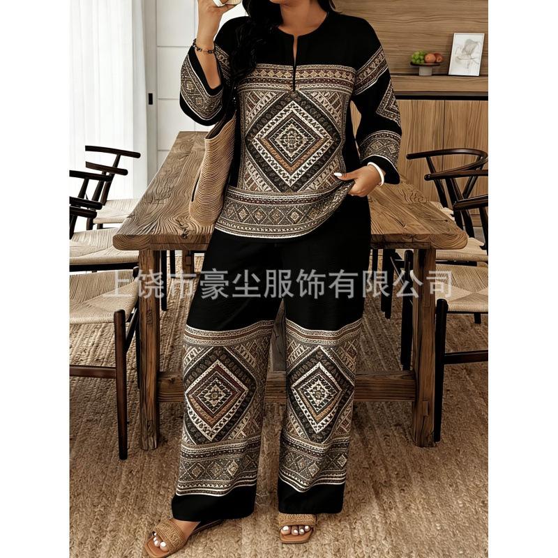 Women's Wholesale Long Sleeve Lace Flower Long Sleeve Ethnic Style Women's Hot Selling Set