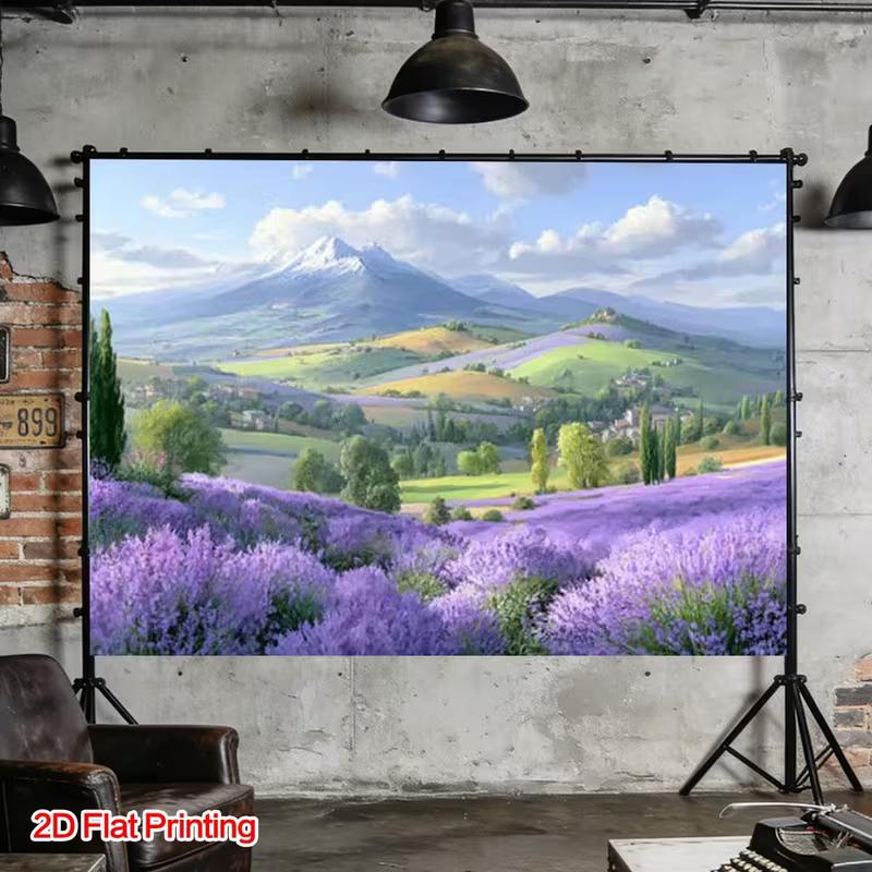 2D фон для фотосъемки Прованская лаванда, фон с горным пейзажем