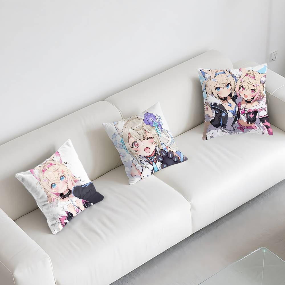 Fuwawa Mococo Hololive Vtuber Наволочка Подушки Для Чехла Предметы Домашнего Декора Украшение Гостиной Наволочки