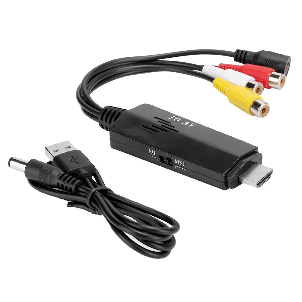 HDMI To AV HD Video Converter Adapter Male To Female Cable for TV VHS VCR DVD Burner