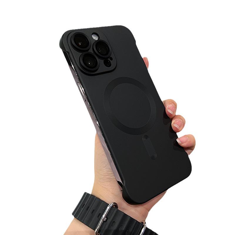 "Magnetic Frameless Case for iPhone 14 Pro/15 Plus with Heat Dissipation"