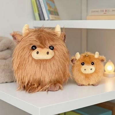 Игрушка Плюшевая Шотландская Корова Хайленд Милое Мягкое Животное Подвеска Супер Мягкая Игрушка Кукла Аксессуары для Рюкзака Рождественский Подарок