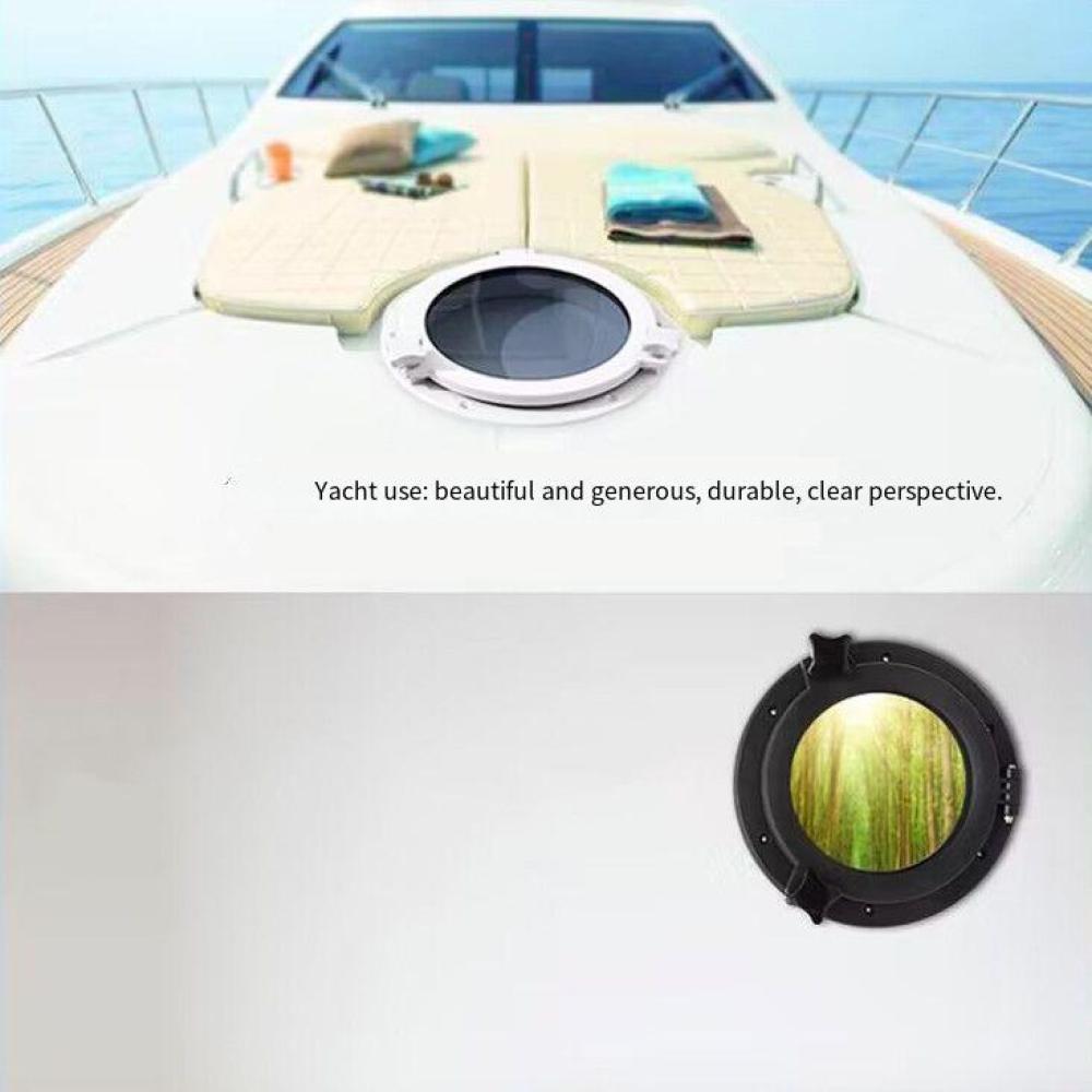 215mm Marine Boat Yacht Caravan Porthole ABS Plastic White Black Round Decorative Window Watertight Window