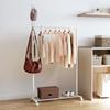 Clothes Rack with Wheels, 5 Hooks, Hanging Bar and Lower Shelf, 86x43x171cm, White