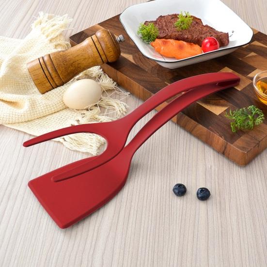Силиконовые щипцы для защиты от ожогов, многофункциональный кухонный инструмент, эргономичная нескользящая ручка, зажим для пищевой лопатки для стейка, рыбы, хлеба, гамбургера