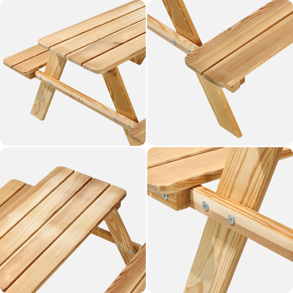 KADAX Садовая скамейка Деревянная скамейка для детей со столом Столиком Для сада