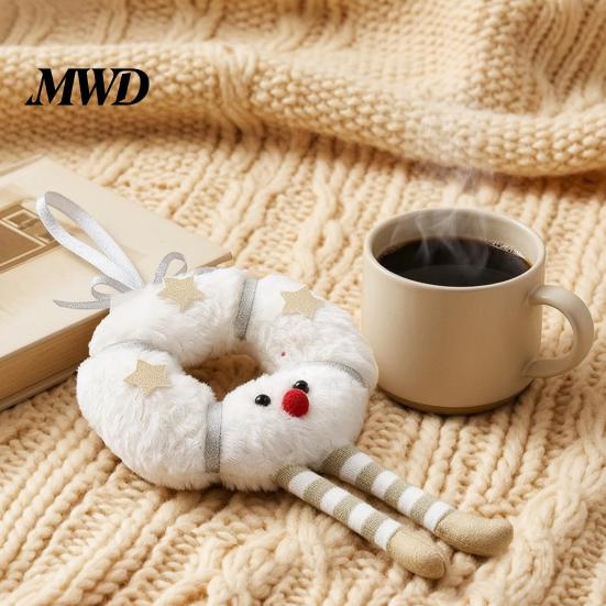 Cream Style Home Decoration Fluffy Christmas Hanging Ornaments, Small Wreath/Tree Plush Doll Pendant, Winter Xmas Decorative Pendants for Parties Tree