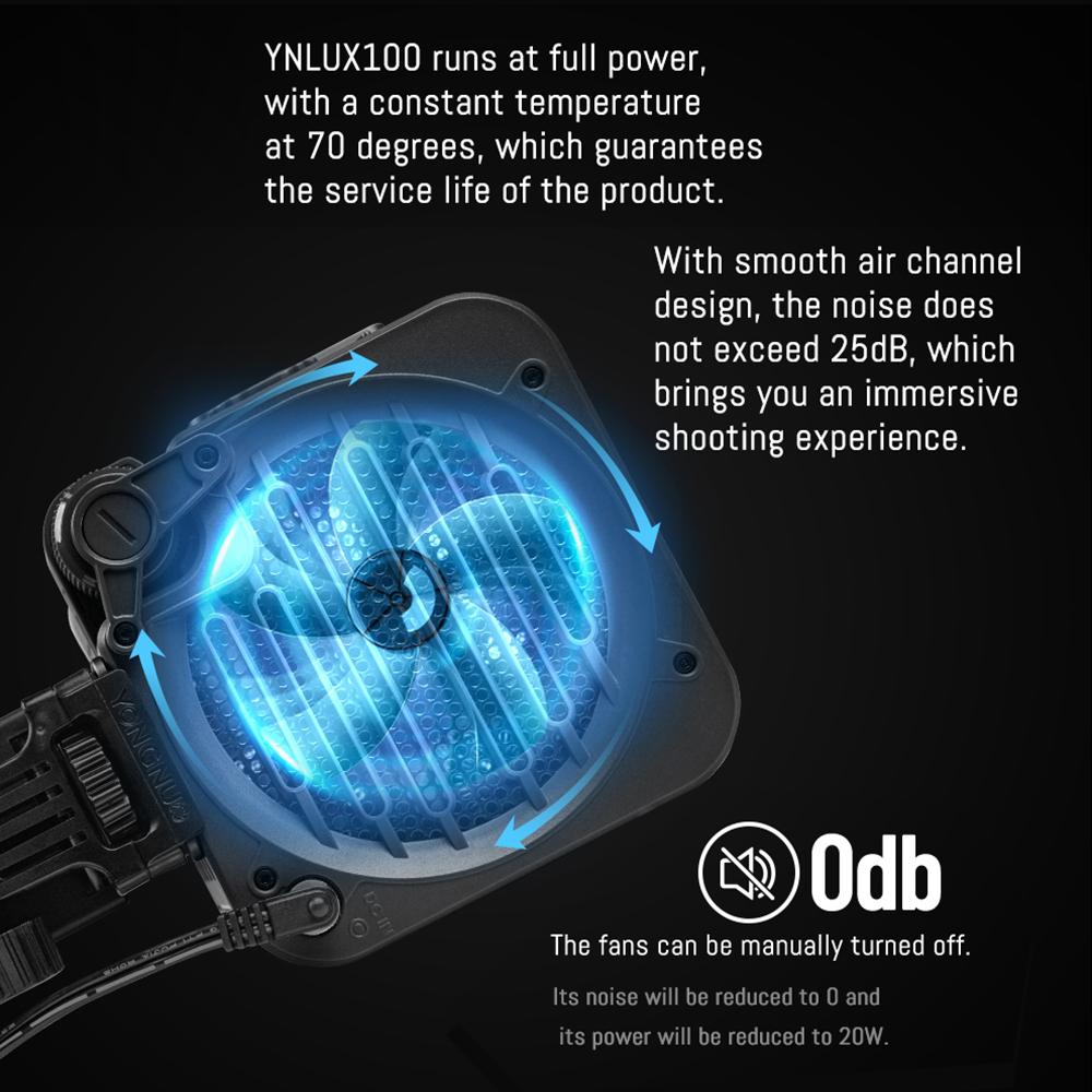 YONGNUO YNLUX100 Компактный ручной светодиодный светильник для видеосъемки COB, заполняющий светильник для фотографии, 100 Вт, 3200K-5600K