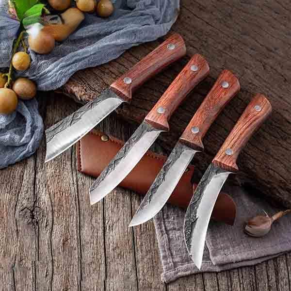 Stainless Steel Meat Cleaver Forged Boning Knife Butcher Knife Chef Knife with Sheath