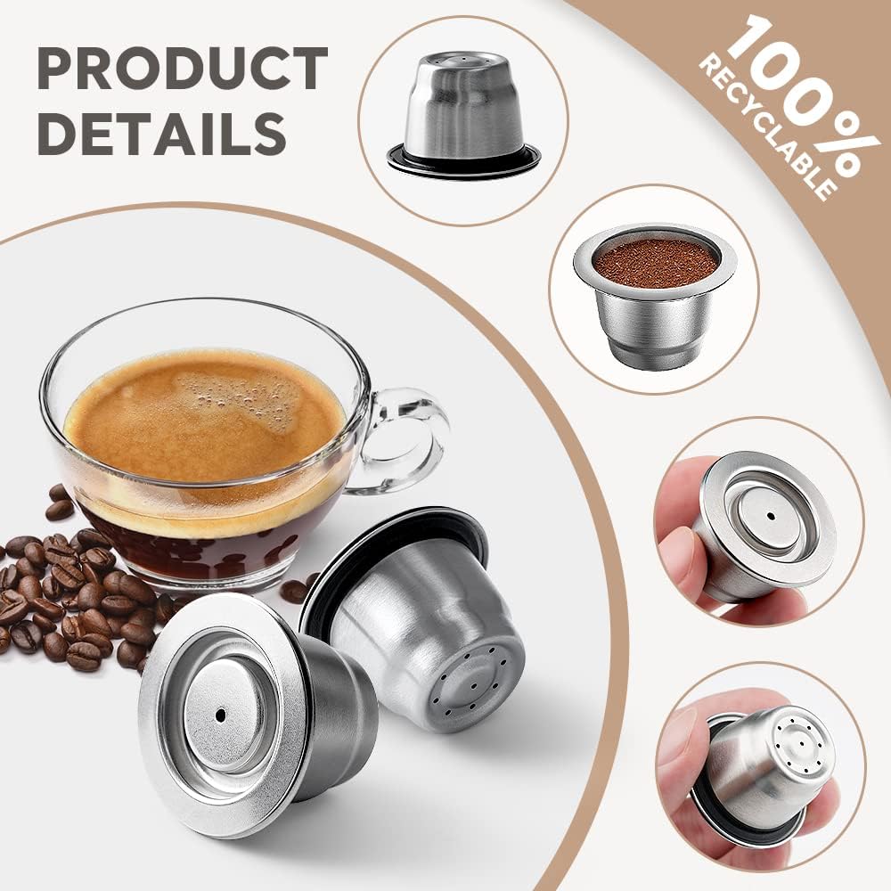 Многоразовые капсулы для Nespresso Многоразовые капсулы из нержавеющей стали Фильтры для кофе Crema Espresso Многоразовые капсулы Кофейные аксессуары