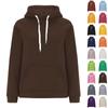 Women's Casual Loose Solid Color Long-sleeved Crewneck Sports Hoodie