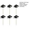 6 Pcs Graduation Cake Toppers Mini Grad Cap Cupcake Toppers Black Glitter Food
