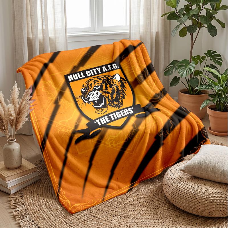 Фланелевое флисовое одеяло Hull FC Уютное теплое плед для дивана кровати путешествий Всесезонное использование