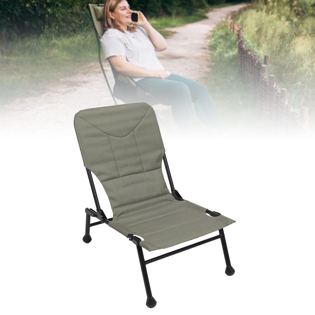 Кемпинговый стул Утолщенная ткань Оксфорд Портативный складной стул с подушкой Регулируемые ножки Противоскользящий A