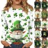 Long Sleeve Shirts For Women Cute Print Graphic Tees Blouses Casual Plus Size Basic Tops Pullover St. Patrick's Day