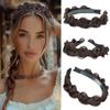 1pc Delicate Twist Braid Headband Synthetic Fishbone Braid Wig Headband Non-Slip Twist Braid Hair Hoop Hair