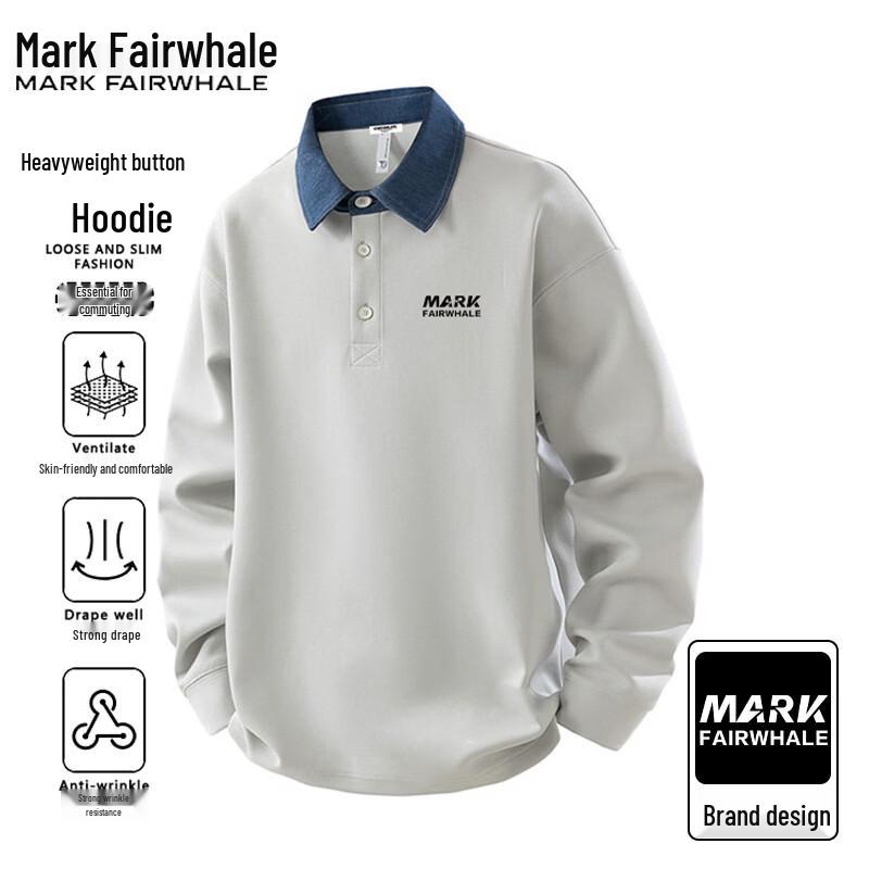 Mark Fairwhale Men's Lapel Loose Sweatshirt
