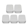 5pcs Metal Rectangular Empty Box Pins Jewelry Crafts Storage Reusable Portable Containers Box Silver