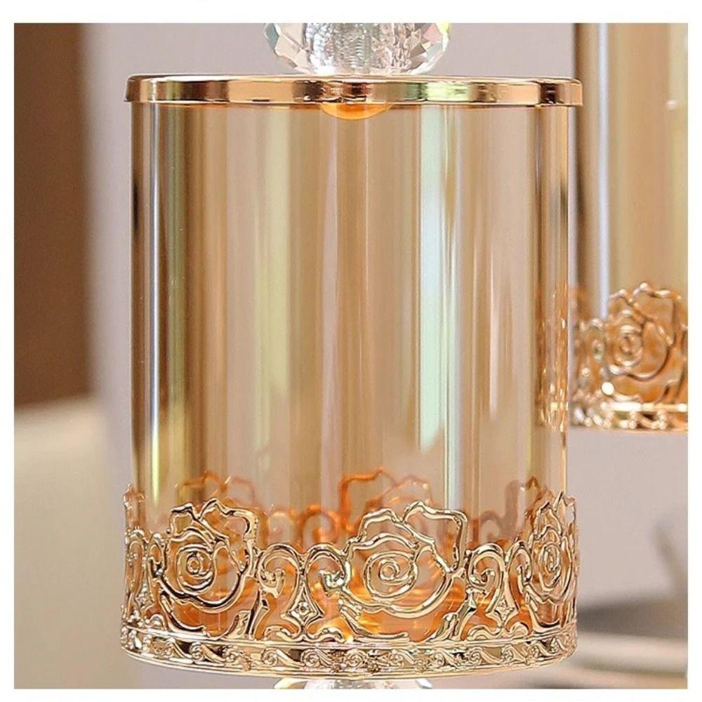 With Lid Crystal Glass Storage Jar European Gold-plated Storage New Rose Candy Jar
