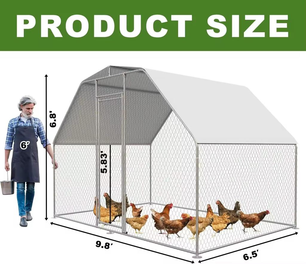 Outdoor Weatherproof Galvanized Chicken and Pigeon Coop