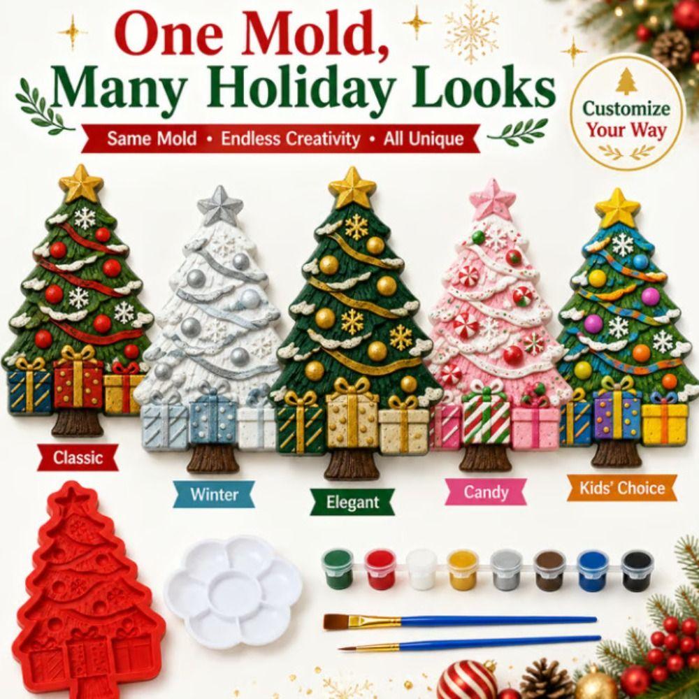 Christmas Tree Shape Christmas Tree Mold Gypsum Casting Plaster Casting Mold Holiday Party