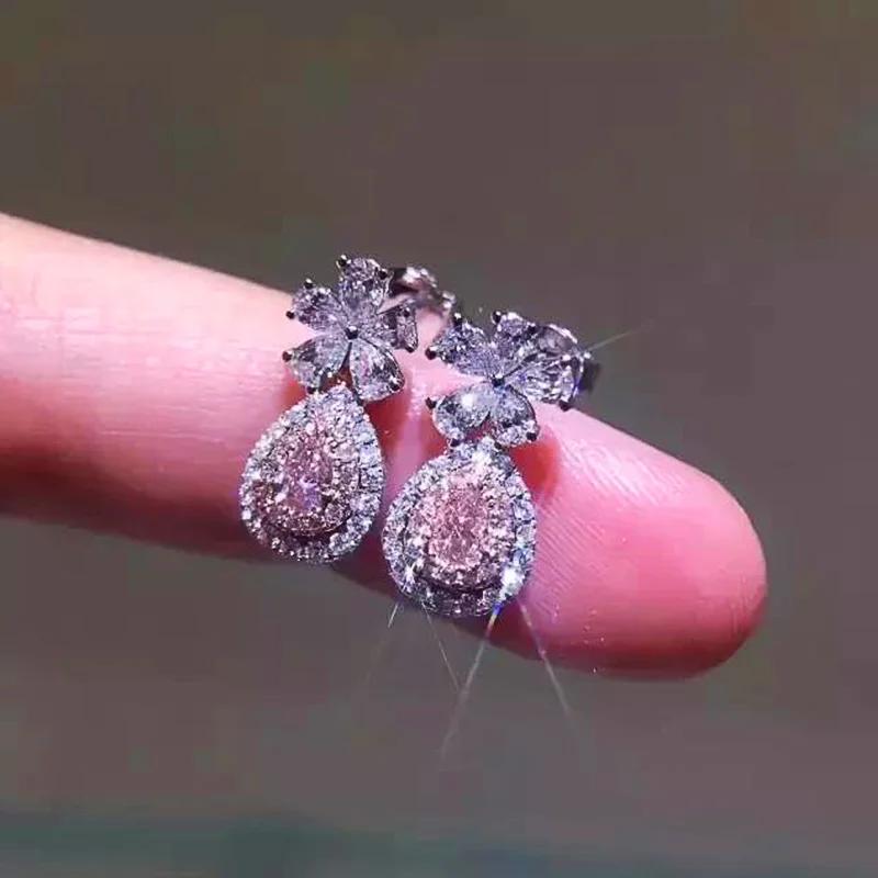 Серьги-гвоздики Huitan Fashion Color CZ для женщин, блестящие, AAA, белые кубические цирконии, серьги-гвоздики, распродажа ювелирных изделий