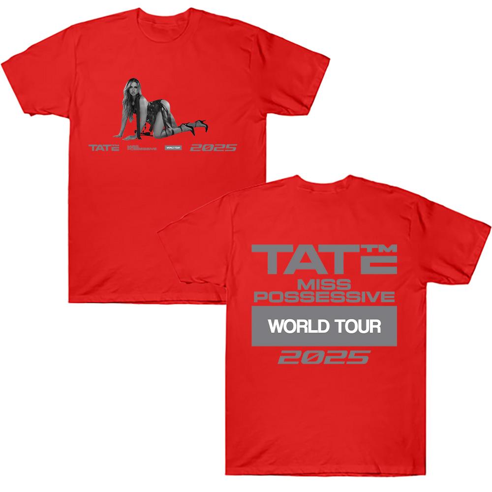 Tate McRae Miss Possessive World Tour Tee Unisex Clothes Cotton Short Sleeve Tshirts Summer T Shirt Y2K Tops Fans Gift