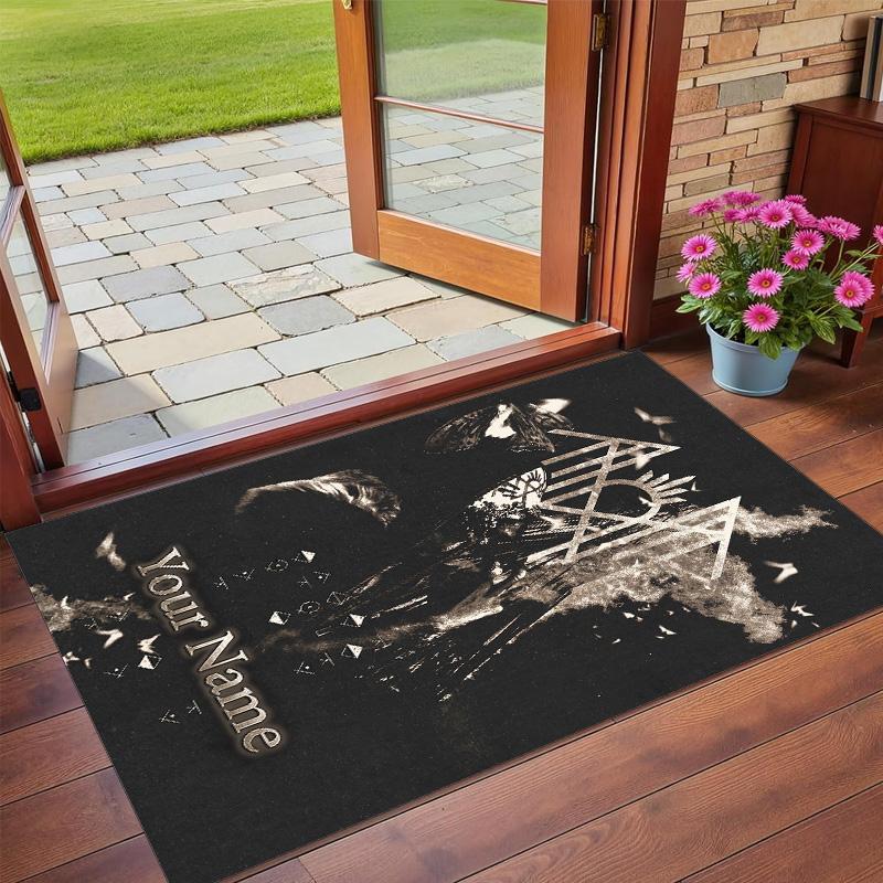 Crystal Velvet Rug Custom Name Text, Soft Non Slip Floor Mat Home DecorSleep Token