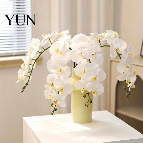 Durable Silk Orchids for Graduation Parties Artificial Phalaenopsis Orchid Flower Home Decor, Realistic Velvet Plant Easy Care Flowers Accents