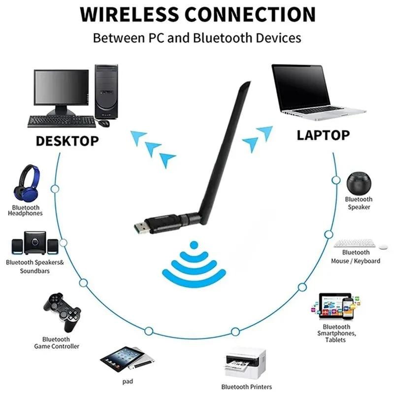 Беспроводная сеть 100 м USB Wi-Fi Адаптер Bluetooth 5.3 Беспроводной ключ EDR