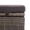 Sun Lounger with Sunshade and Cushions Poly Rattan Grey