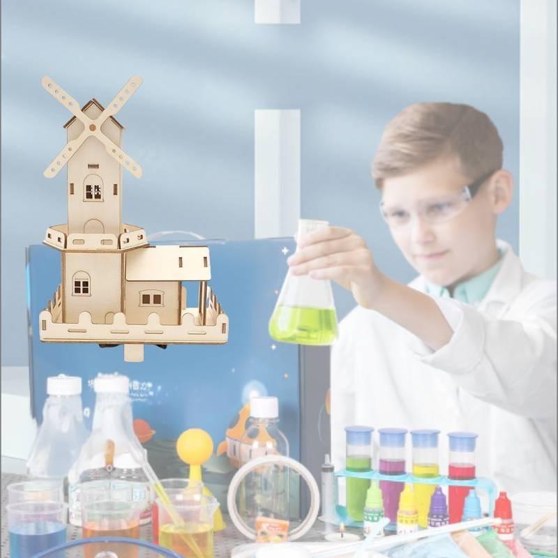 Детская деревянная самодельная голландская ветряная мельница, научная игрушка, электрический маяк, образовательная модель